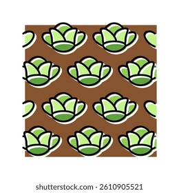 field farm with growing cabbage color icon vector. field farm with growing cabbage sign. isolated symbol illustration