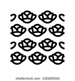field farm with growing cabbage line icon vector. field farm with growing cabbage sign. isolated contour symbol black illustration