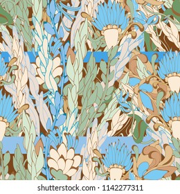 Field flowers, brown background