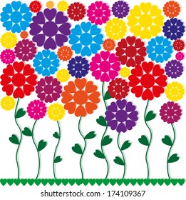 Field of flowers from hearts