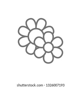 Field flowers line icon.