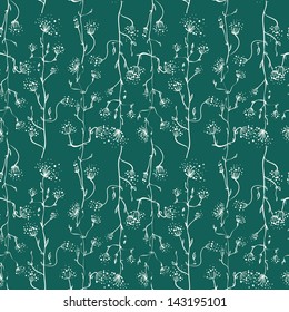 Field flowers seamless pattern. Summer vector texture.