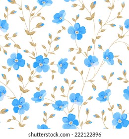 Field flowers wallpaper over white background. Vector illustration.