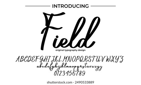 Pincel elegante pintado con letras de Vector en mayúsculas, alfabeto, tipo de letra