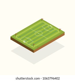 Field football elements isometric. background icon vector illustration