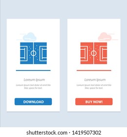 Field, Football, Game, Pitch, Soccer  Blue and Red Download and Buy Now web Widget Card Template