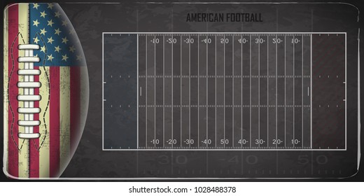 Field for game in the American football. Vector illustration