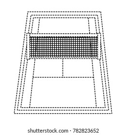 field for the game of tennis with the markings and grid