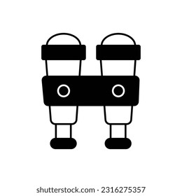 Field glasses Glyph Vector Icon that can easily edit or modify


