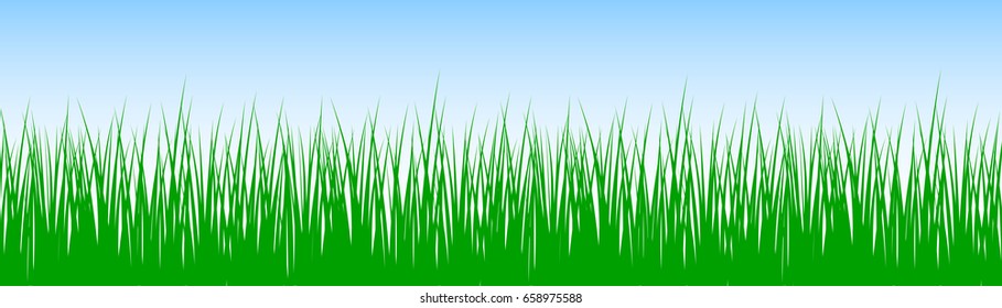 Field, green grass on white background - stock vector