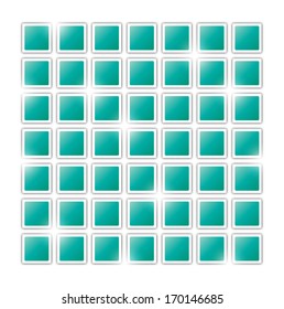 field of green squares on white background