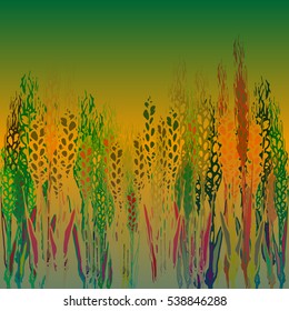Field harvest of spikelets on the gradient background.