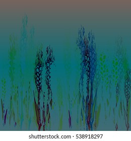 Field harvest of spikelets on the gradient background.