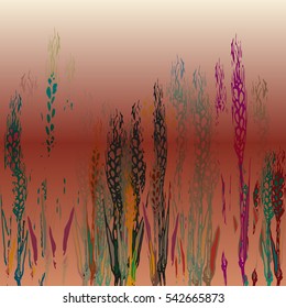Field harvest of spikelets on the gradient background.
