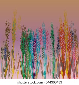 Field harvest of spikelets on the gradient background.