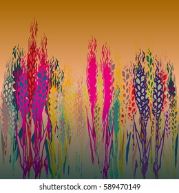 Field harvest of spikelets on the gradient background.