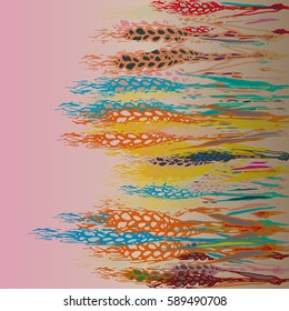 Field harvest of spikelets on the gradient background.