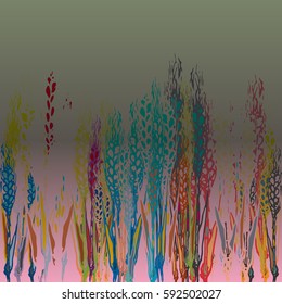 Field harvest of spikelets on the gradient background.