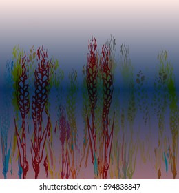Field harvest of spikelets on the gradient background.