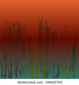 Field harvest of spikelets on the gradient background.