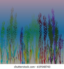 Field harvest of spikelets on the gradient background.