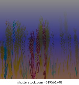 Field harvest of spikelets on the gradient background.