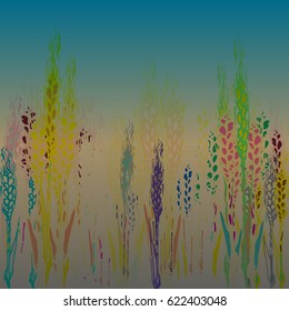 Field harvest of spikelets on the gradient background.