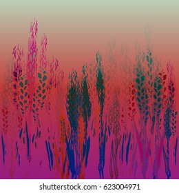 Field harvest of spikelets on the gradient background.