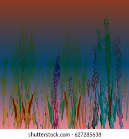 Field harvest of spikelets on the gradient background.