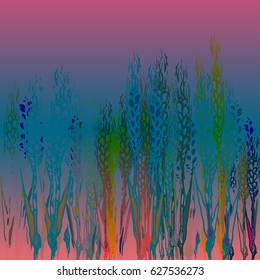 Field harvest of spikelets on the gradient background.