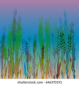 Field harvest of spikelets on the gradient background.