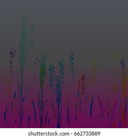 Field harvest of spikelets on the gradient background.