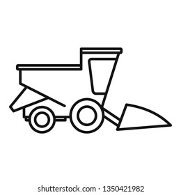 Field harvester icon. Outline field harvester vector icon for web design isolated on white background