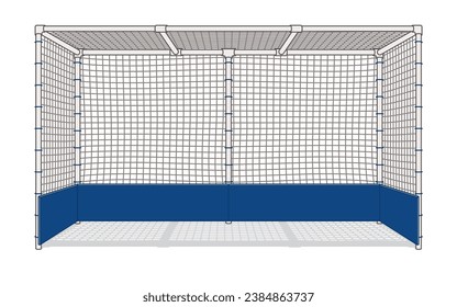 field hockey goalposts, net isolated on a white background