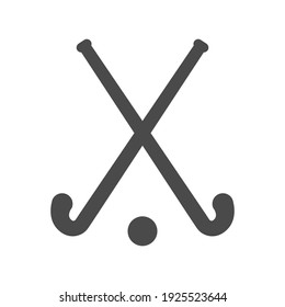 Field Hockey icon, crossed field hockey sticks and ball, vector illustration