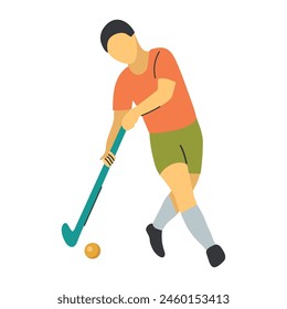 Field hockey player icon clipart avatar logotype isolated vector illustration