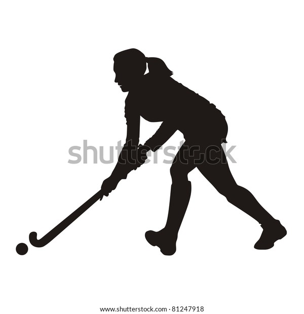 Field Hockey Player Silhouette Stock Vector (Royalty Free) 81247918