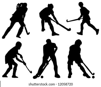 Field Hockey player silhouettes