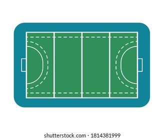 Field hockey playground. Top view. Isolated on white background