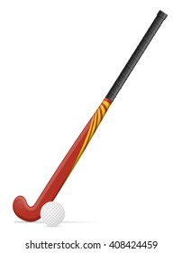 field hockey sport and ball equipment vector illustration isolated on white background