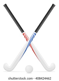 field hockey sport equipment vector illustration isolated on white background