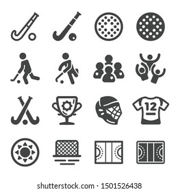 field hockey sport and recreation icon set,vector and illustration