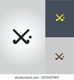 Field Hockey Sticks Icon Minimal