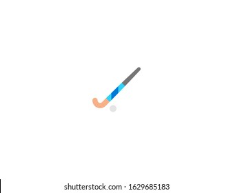 Field Hockey Vector Flat Icon. Isolated Hockey Stick And Ball Emoji Illustration 