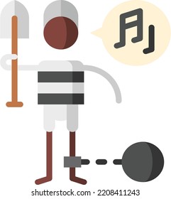 field holler isolated design element stock illustration. Vector on a white background