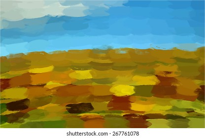 Field horizontal brush strokes background. Vector version