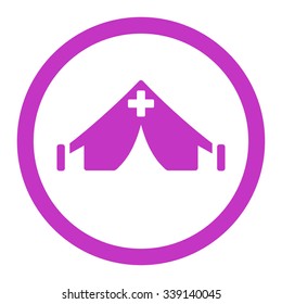 Field Hospital vector icon. Style is flat rounded symbol, violet color, rounded angles, white background.