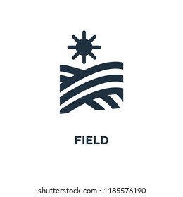 Field icon. Black filled vector illustration. Field symbol on white background. Can be used in web and mobile.
