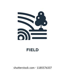 Field icon. Black filled vector illustration. Field symbol on white background. Can be used in web and mobile.