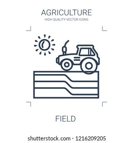 field icon. high quality line field icon on white background. from agriculture collection flat trendy vector field symbol. use for web and mobile